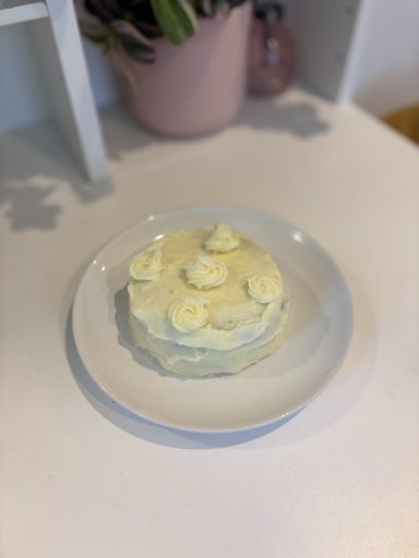 Carrot and Banana Doggy Birthday Cake with a Potato and Yoghurt Frosting